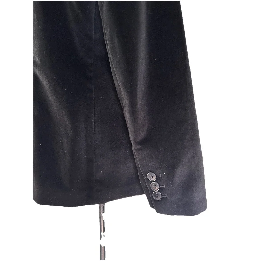 Talbots Black Velvet Blazer Collar Single Button Classic‎ Business Casual 6P